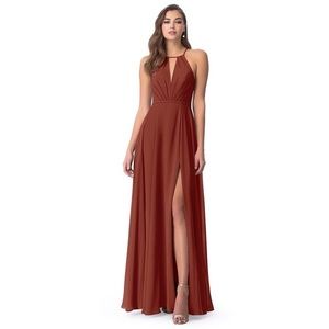 Azazie Evalleen dress in terracotta